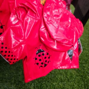 8" red rain coat