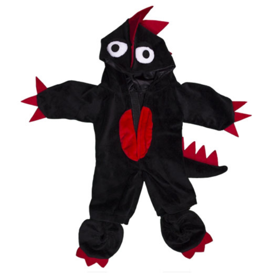 8" black red dragon onsie